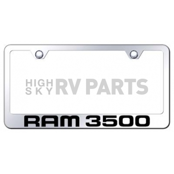 Automotive Gold License Plate Frame - Silver Stainless Steel - LFR35EC