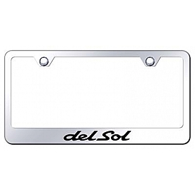 Automotive Gold License Plate Frame - Silver Stainless Steel - LFDELEC