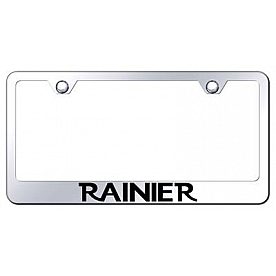 Automotive Gold License Plate Frame - Silver Stainless Steel - LFRAIEC
