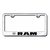 Automotive Gold License Plate Frame - Silver Stainless Steel - LFRAMEC