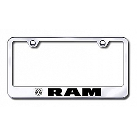 Automotive Gold License Plate Frame - Silver Stainless Steel - LFRAMEC