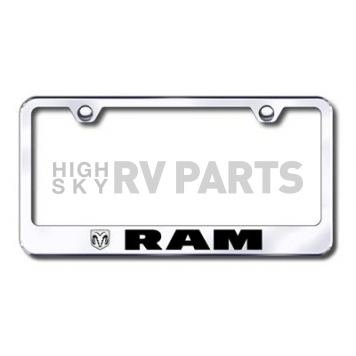 Automotive Gold License Plate Frame - Silver Stainless Steel - LFRAMEC