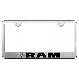 Automotive Gold License Plate Frame - Silver Stainless Steel - LFRAMES