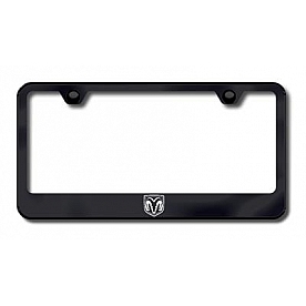 Automotive Gold License Plate Frame - Black Stainless Steel - LFRAMHEB