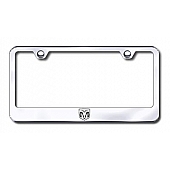 Automotive Gold License Plate Frame - Silver Stainless Steel - LFRAMHEC