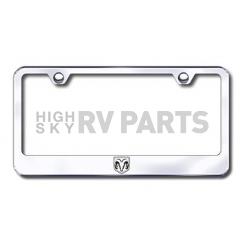 Automotive Gold License Plate Frame - Silver Stainless Steel - LFRAMHEC
