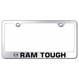 Automotive Gold License Plate Frame - Silver Stainless Steel - LFRAMTEC