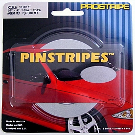 Trimbrite Pinstripe Tape - Single Solid Stripe Vinyl Silver Metallic - R20806