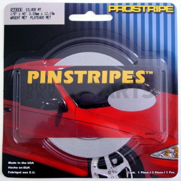 Trimbrite Pinstripe Tape - Single Solid Stripe Vinyl Silver Metallic - R20806