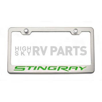 American Car Craft License Plate Frame - Stingray Lettering Stainless Steel - 052032GRN-1