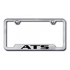 Automotive Gold License Plate Frame - Silver Stainless Steel - GFATSCES