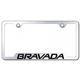 Automotive Gold License Plate Frame - Silver Stainless Steel - GFBRAEC