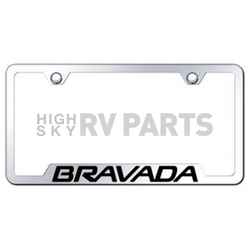 Automotive Gold License Plate Frame - Silver Stainless Steel - GFBRAEC