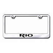 Automotive Gold License Plate Frame - Silver Stainless Steel - LFRIOEC