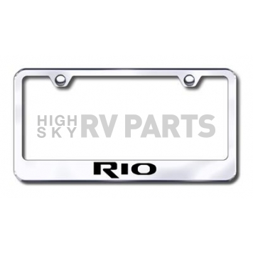 Automotive Gold License Plate Frame - Silver Stainless Steel - LFRIOEC