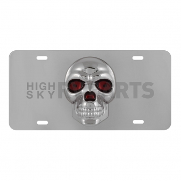 Pilot Automotive License Plate - Skull Stainless Steel - LP205-1