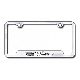 Automotive Gold License Plate Frame - Silver Stainless Steel - GFCAD3EC