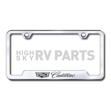 Automotive Gold License Plate Frame - Silver Stainless Steel - GFCAD3EC