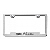 Automotive Gold License Plate Frame - Silver Stainless Steel - GFCAD3ES