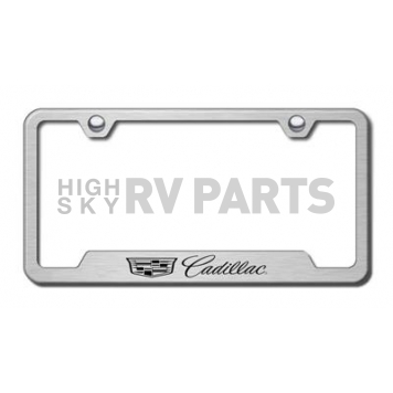 Automotive Gold License Plate Frame - Silver Stainless Steel - GFCAD3ES