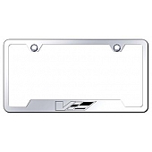 Automotive Gold License Plate Frame - Silver Stainless Steel - GFCADVEC