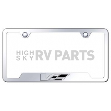 Automotive Gold License Plate Frame - Silver Stainless Steel - GFCADVEC