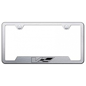 Automotive Gold License Plate Frame - Silver Stainless Steel - GFCADVES