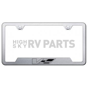 Automotive Gold License Plate Frame - Silver Stainless Steel - GFCADVES