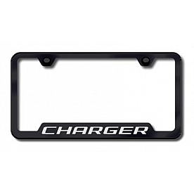 Automotive Gold License Plate Frame - Black Stainless Steel - GFCHGEB