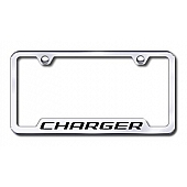 Automotive Gold License Plate Frame - Silver Stainless Steel - GFCHGEC