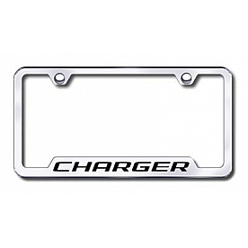 Automotive Gold License Plate Frame - Silver Stainless Steel - GFCHGEC