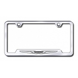 Automotive Gold License Plate Frame - Silver Stainless Steel - GFCHRLEC
