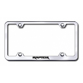 Automotive Gold License Plate Frame - Silver Stainless Steel - LFWRAPEC