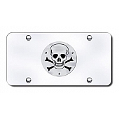 Automotive Gold License Plate - Skull Stainless Steel - SKL2SC
