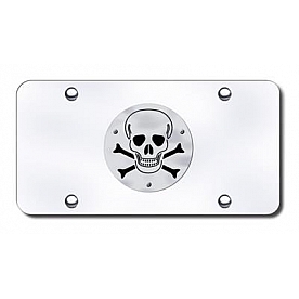 Automotive Gold License Plate - Skull Stainless Steel - SKL2SC