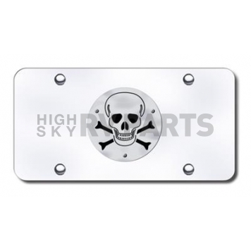 Automotive Gold License Plate - Skull Stainless Steel - SKL2SC