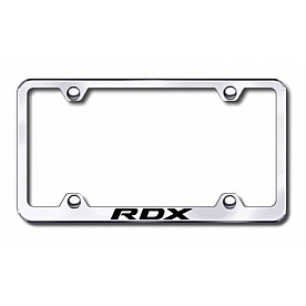 Automotive Gold License Plate Frame - Silver Stainless Steel - LFWRDXEC