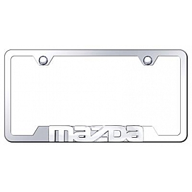 Automotive Gold License Plate Frame - Silver Stainless Steel - GFMAZCC
