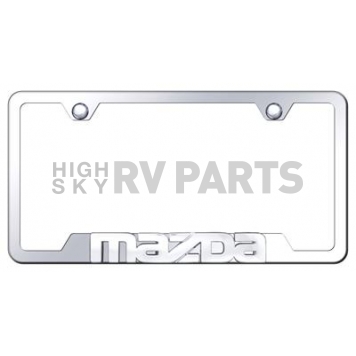Automotive Gold License Plate Frame - Silver Stainless Steel - GFMAZCC