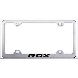 Automotive Gold License Plate Frame - Silver Stainless Steel - LFWRDXES