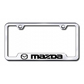 Automotive Gold License Plate Frame - Silver Stainless Steel - GFMAZEC