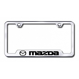 Automotive Gold License Plate Frame - Silver Stainless Steel - GFMAZEC