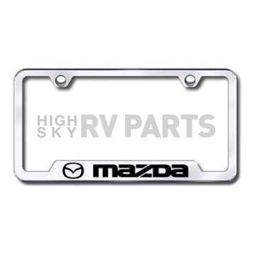 Automotive Gold License Plate Frame - Silver Stainless Steel - GFMAZEC