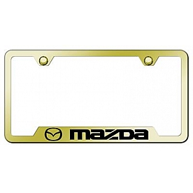 Automotive Gold License Plate Frame - Gold Stainless Steel - GFMAZEG