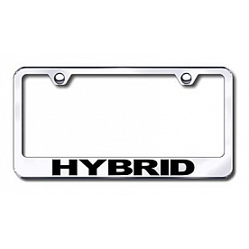 Automotive Gold License Plate Frame - Silver Stainless Steel - LFHYBEC