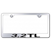 Automotive Gold License Plate Frame - Silver Stainless Steel - LF32TEC