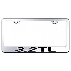 Automotive Gold License Plate Frame - Silver Stainless Steel - LF32TEC