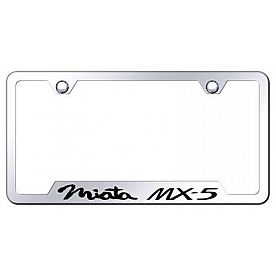 Automotive Gold License Plate Frame - Silver Stainless Steel - GFMIAEC
