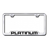 Automotive Gold License Plate Frame - Silver Stainless Steel - GFPLTEC