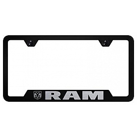 Automotive Gold License Plate Frame - Black Stainless Steel - GFRAMEB